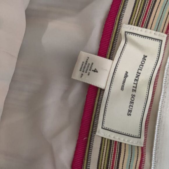 Moulinette Soeurs Anthropologie Strapless Dress with Pastel Stripes Sz 4 - Picture 10 of 11